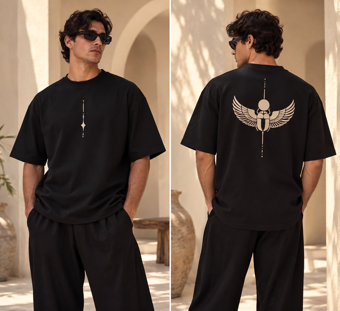 Wings of Anubis Graphic Oversized T-Shirt - Image 3
