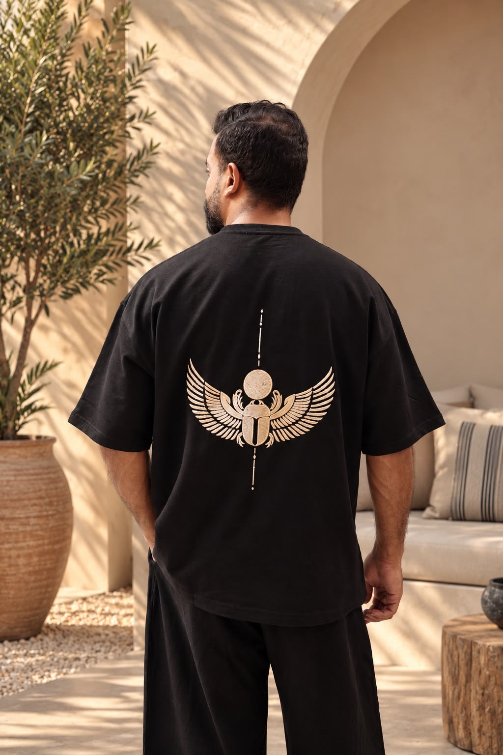 Wings of Anubis Graphic Oversized T-Shirt - Image 2